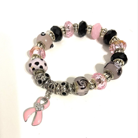 Breast Cancer Awareness bracelet. " Fighting Pretty " - Picture 2 of 2